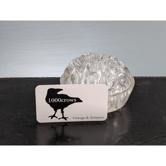 4" Davidson Dome Flower Block, 19 holes clear pressed glass flower frog, English - Picture 10 of 10